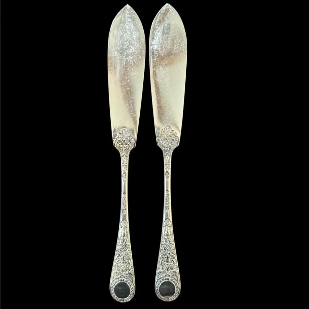 ANTIQUE VICTORIAN Thomas Prime & Son Stag‎ Antlers 2 Set of Butter Knives